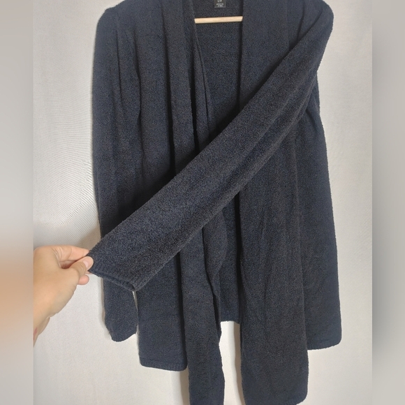 Barefoot‎ Dreams CozyChic Lite Calypso Wrap Cardigan Waterfall Black 436 small M - Picture 5 of 9